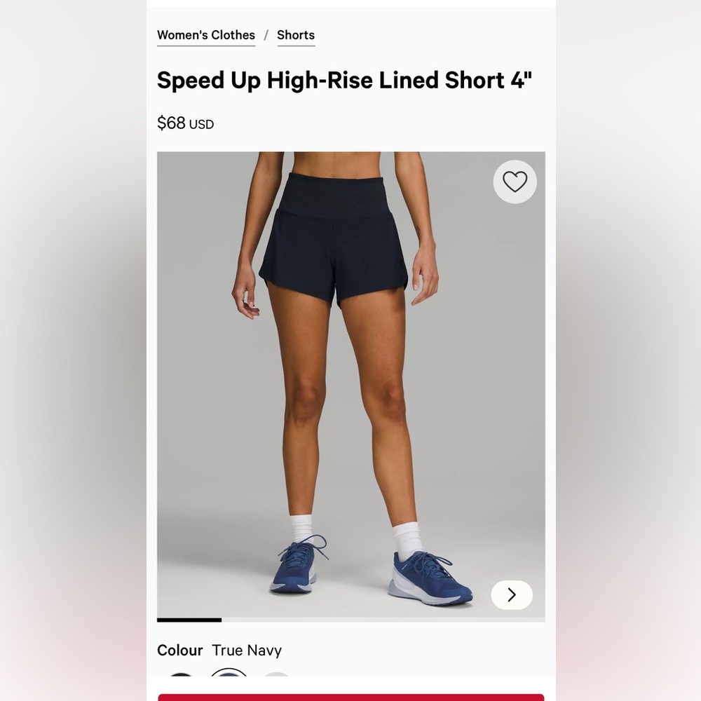 Lululemon Speed Up shorts